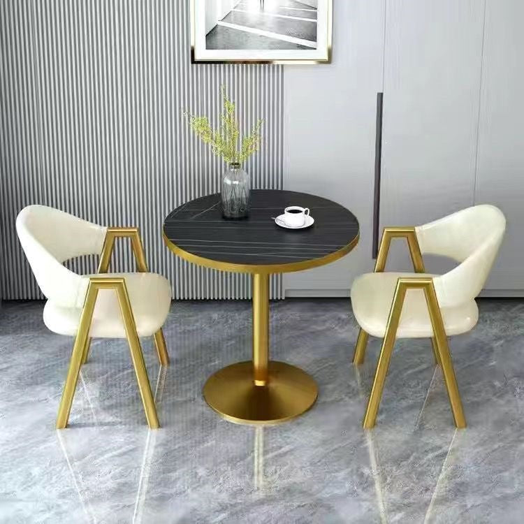 Nordic style negotiation table and chair combination, simple small apartment, milk tea balcony casual small round table, balcony tea table and chair