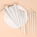 Beginner's wooden handle makeup brush set - complete beauty tool kit with blush, eyeshadow, foundation, and other brushes