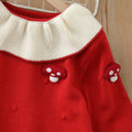 Girls' knit dress - new autumn/winter  collection - red new year's greeting dress - sweet and stylish pullover dress for baby girls