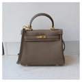First-layer cowhide pebbled togo kelly leather bag satchel bag classy work clothing women's bag shoulder crossbody bag