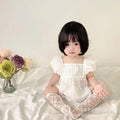 Infant and toddler girl's summer romper, newborn 100-day celebration outfit, stylish princess onesie, summer outing carrier