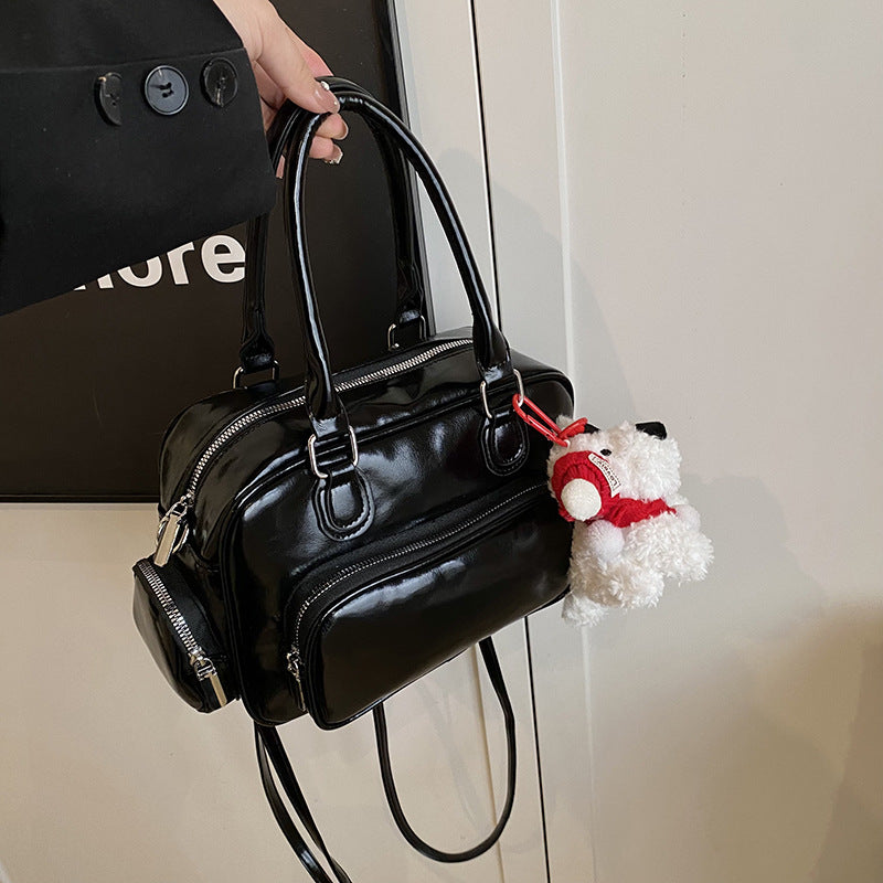 Versatile preppy style backpack for women, 2025 new trendy niche handbag, highland dog minimalist retro women's bag