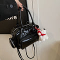Versatile preppy style backpack for women, 2025 new trendy niche handbag, highland dog minimalist retro women's bag