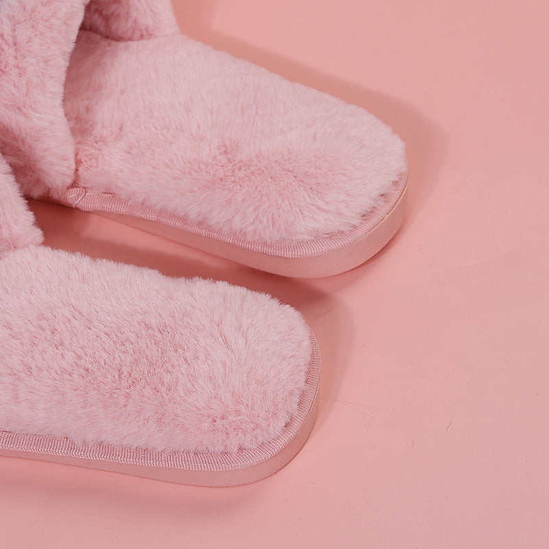 plus size women's shoes flats colorful flowers furry slippers women's open toe k-style one-piece outwear slippers trendy dropshipping