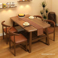 Dining table and chair combination small apartment for home rectangular table and chair commercial breakfast shop dining table and chair fast food restaurant iron horn chair