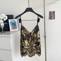 Accessible luxuryfashion style camisole women's summer heavy industry sequin mesh sense of design fried street hot girlpetitestops