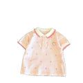 Girls' short-sleeve polo shirt -  summer new arrival: sweet, stylish korean-inspired design with pink cartoon star print