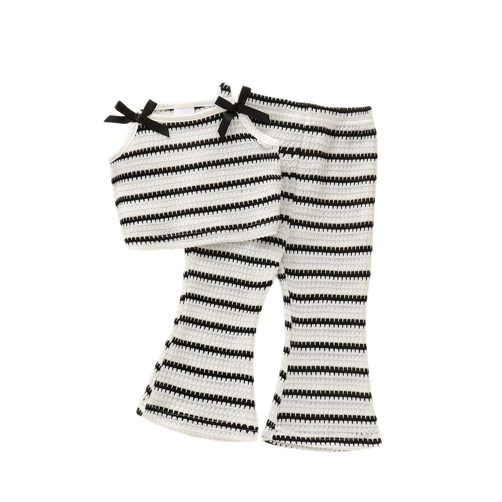 Kids clothing cross-border exclusive for european and american girls new arrival children's black and white suspender tops+pants children's clothing