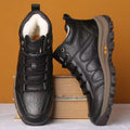 Men's winter warm cotton shoes - fleece lined, non-slip, casual high-top cotton shoes for men, elderly cotton shoes, men's leather cotton shoes for seniors
