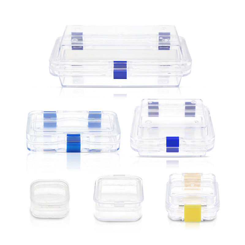 Dental transparent film box, denture holder box, film tooth box, denture packaging box, orthodontic box, logo can be printed.