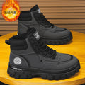 Winter men's boots: men's martin boots, fleece-lined warm high-top trendy versatile work boots, non-slip wear-resistant thick-soled boots