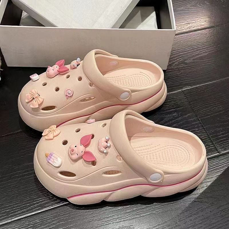 Cartoon matchingnew arrival crocs women's summerthick sole stomping on shit feeling pet outwear sandalsnon-slip soft soleeasiest for match