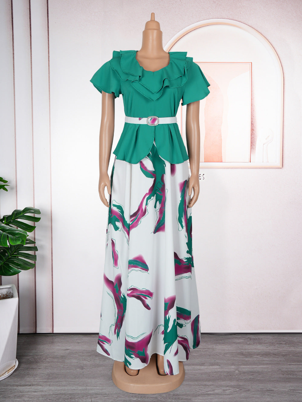 African cross-border women's spring/summer new fashion elegant african plus size maxi dress for  and