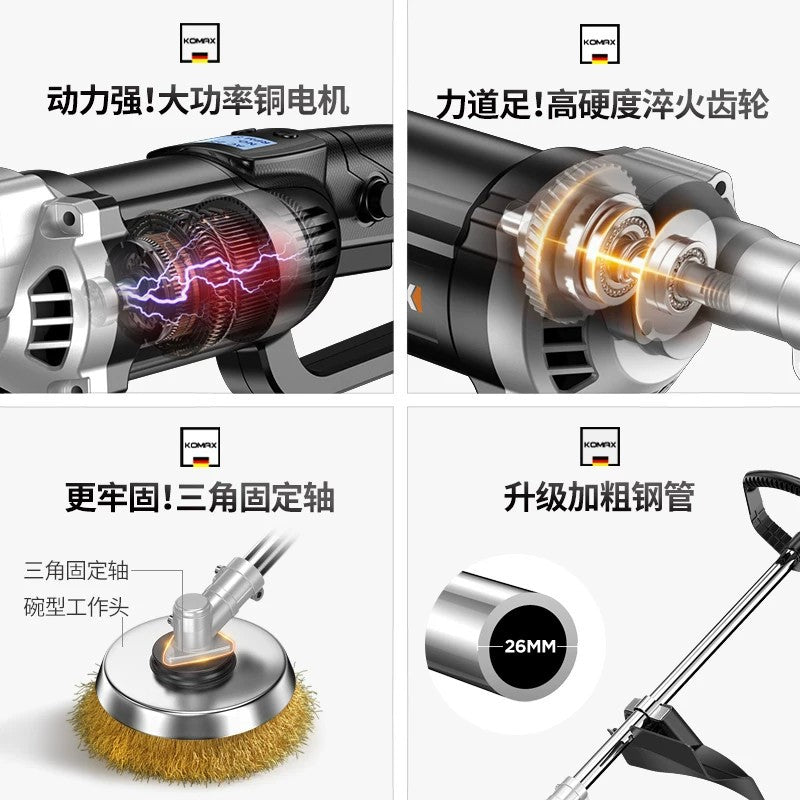 Electric rust remover polishing machine round steel pipe marble color steel tile cement floor wire brush handheld floor grinder