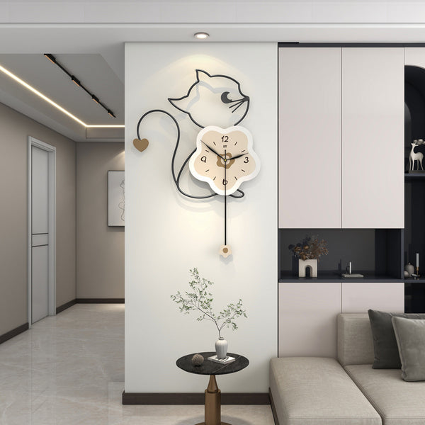 Wall clock living room modern simple home creative cartoon clock dining table wall mute fashion high sense clock