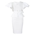 D3314  new arrival: fashionable, elegant, and chic ruffle-trimmed solid color bodycon party dress - african style