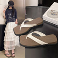 K-style square toe flip-flops for women summer 2026new arrivaloutwearcasualnon-slip beach french small sandals sandals