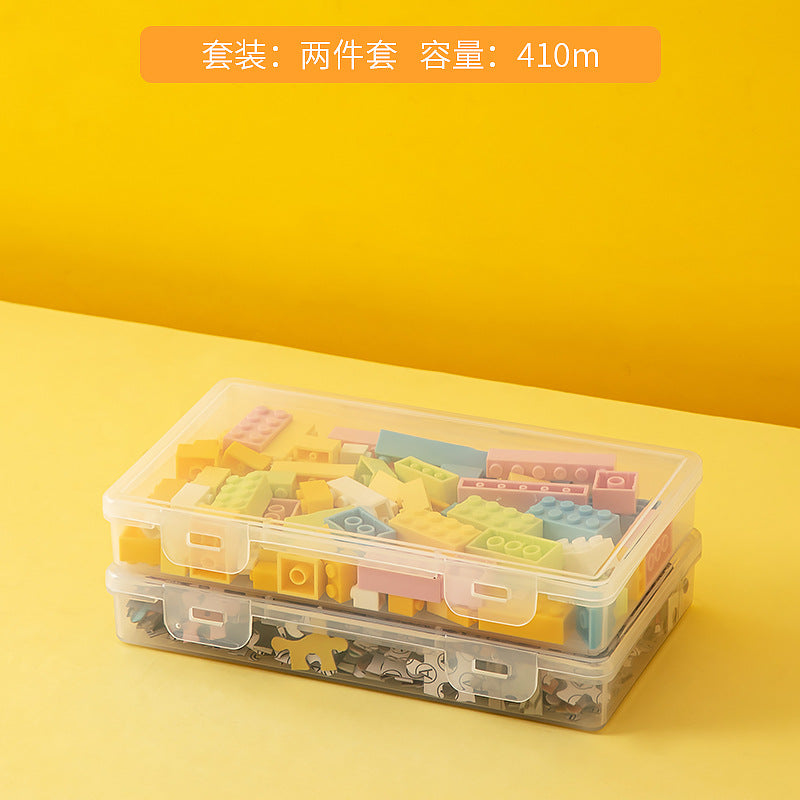 Transparent building block storage box Large capacity drawer Desktop Lego storage box with lid Plastic children's toy storage box