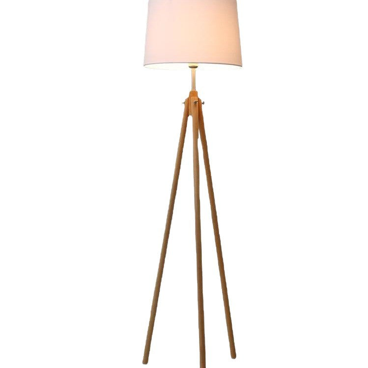 Japanese style log tripod floor lamp scandinavian fabric cover living room bedroom sofa side popularb&b soft decoration