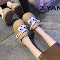 Big eyes cartoon croc shoes women's new arrivaloutwearnon-slipcutetoe sandals thick sole slippers couple croc shoes