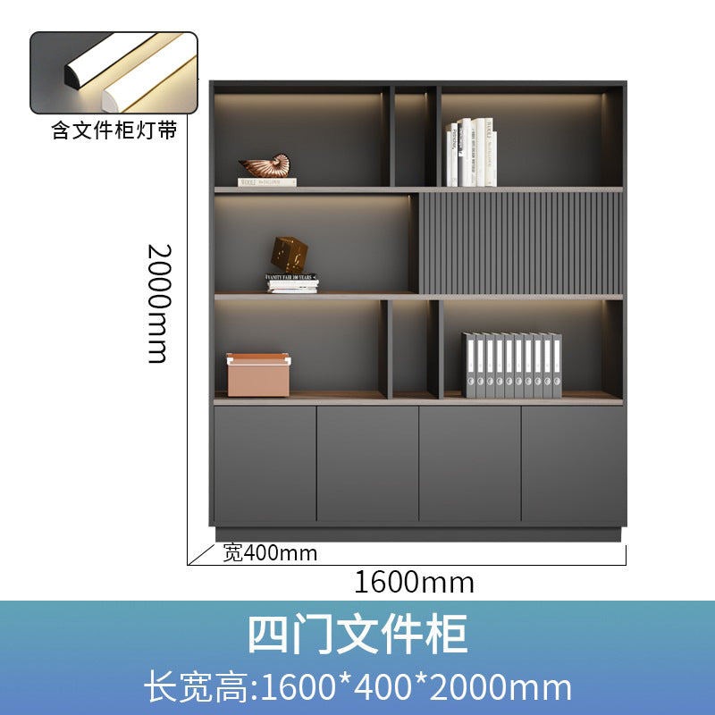 Office background cabinet bookcase boss file cabinet wall floor cabinet wooden information cabinet storage cabinet