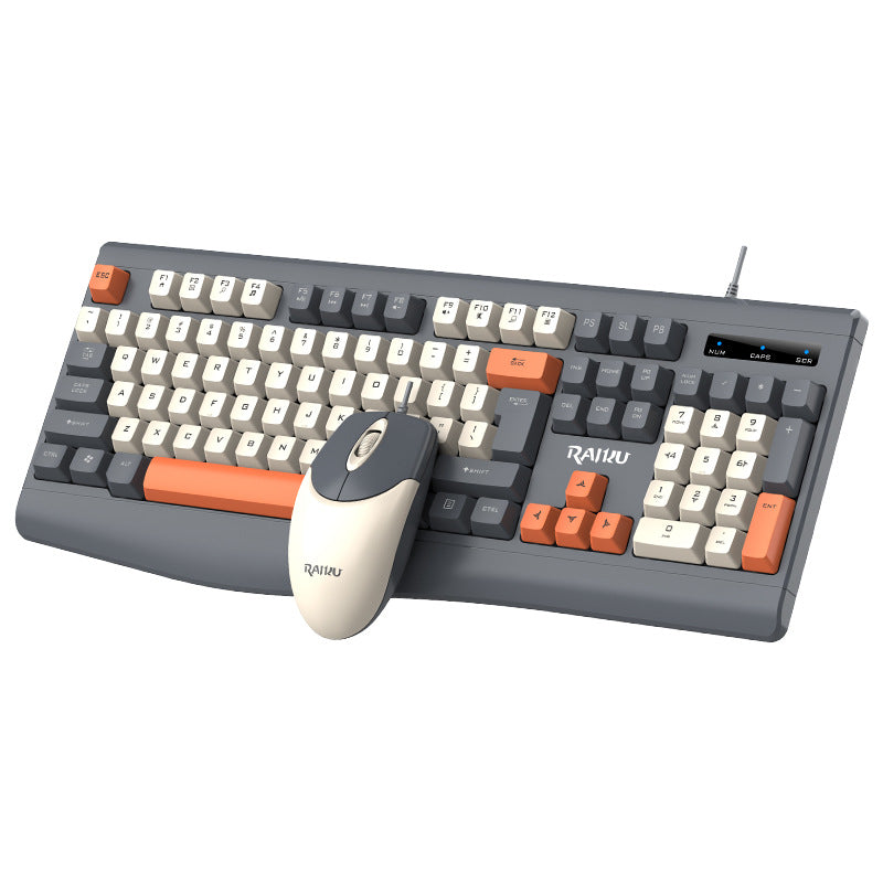 Leikui r903 wired office business keyboard and mouse suit desktop computer notebook fashion color matching keyboard and mouse suit
