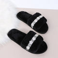 autumn and winter new arrivalk-style imitation rabbit stuffed fish mouth flower cotton slippers soft bottom home pure color cotton slippers dropshipping