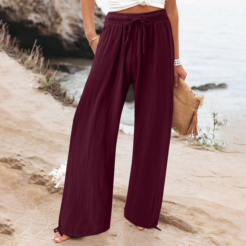 independent station  fashion cross-border hot selling export elastic casualpure colorpants loose pants