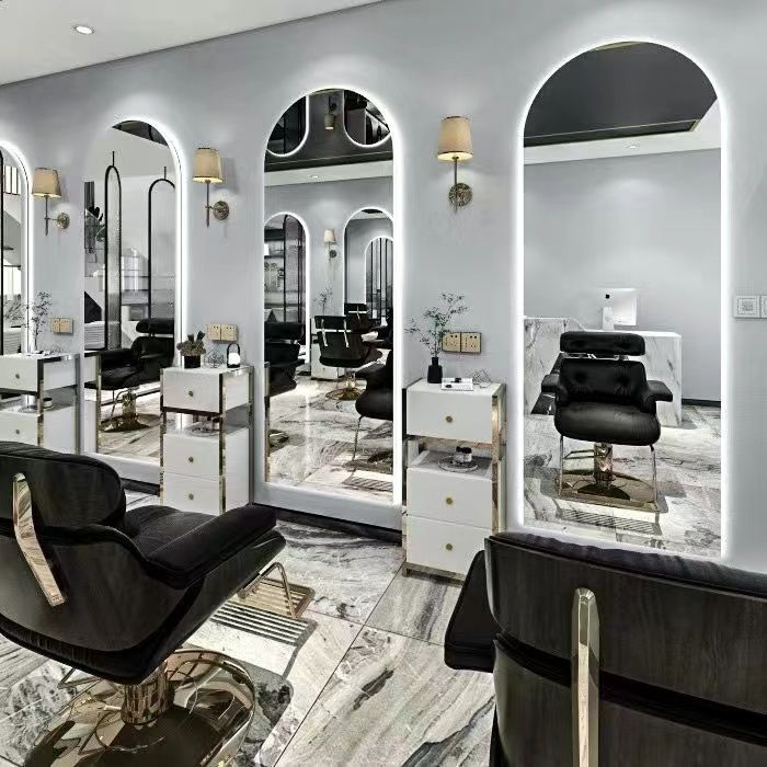 Hairdressing mirror, hair salon special, hair salon mirror, popular led single-sided luminous wall-mounted smart mirror