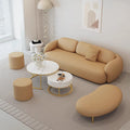 Small apartment living room double sofa, minimalist three-seater straight-row sofa for reception areas and office break rooms, including table and chairs