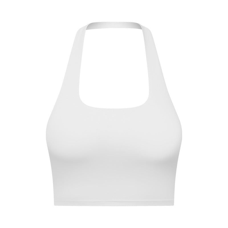 European and american new sexy halter strapless sports bra with beautiful back design - women's fashion ruched sports bra dt146