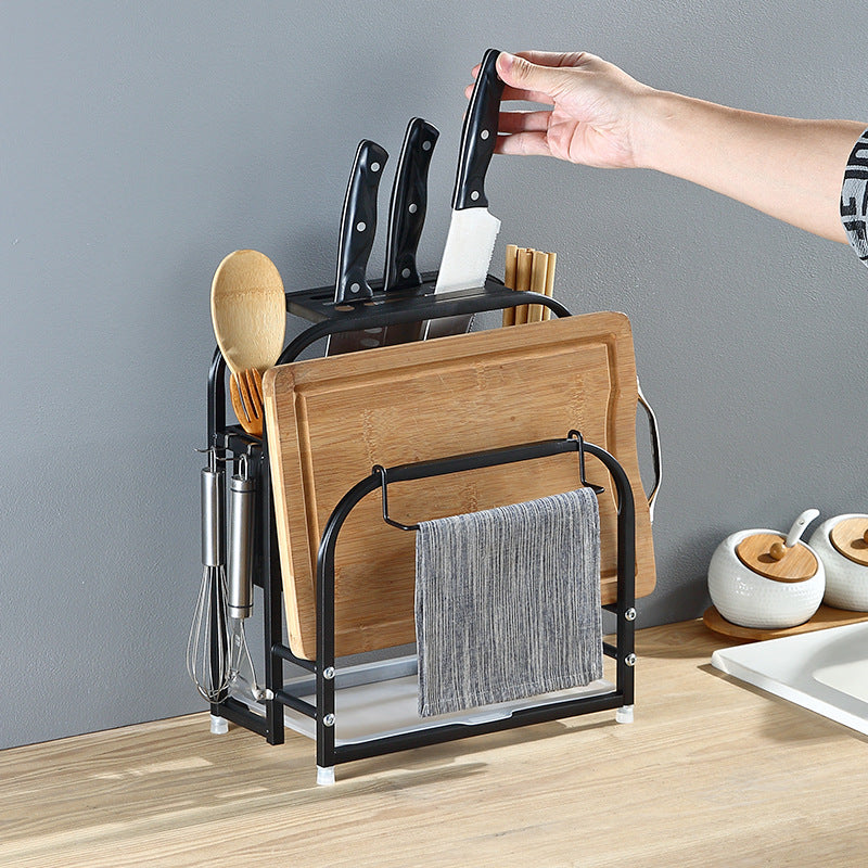 Stainless steel knife holder Kitchen supplies shelf Household Daquan Multifunctional chopstick cage Cutting board Vegetable knife storage rack