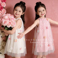【kids】girls' summer dress - 3d floral mesh princess dress - baby birthday party super fairy gown