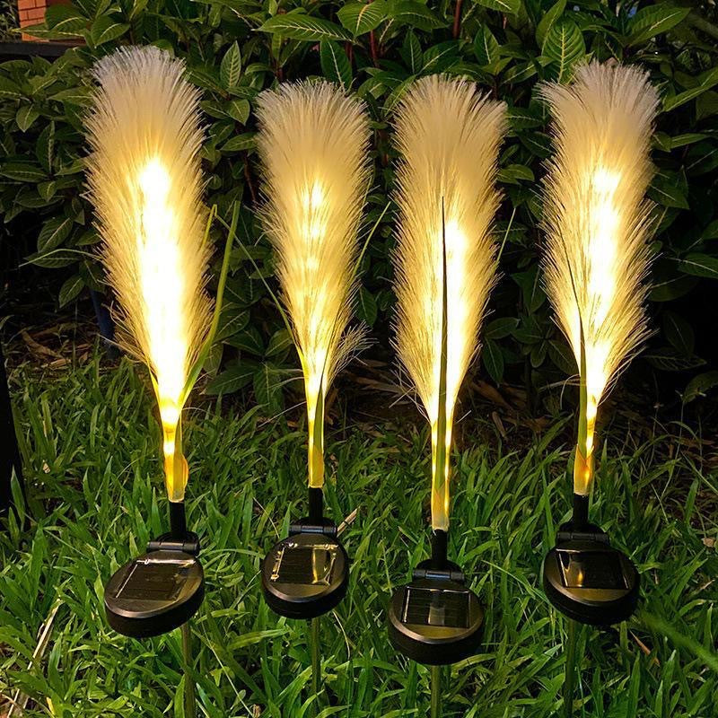 LED solar fiber optic reed floor plug light, outdoor simulated reed landscape garden decorative light Pu Wei lighting light
