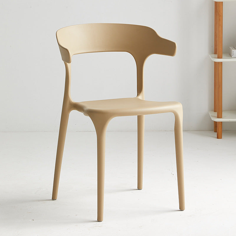 Plastic backrest chair horn chair pp casual coffee chair scandinavian style milk tea shop cafe dining chair armrest commercial