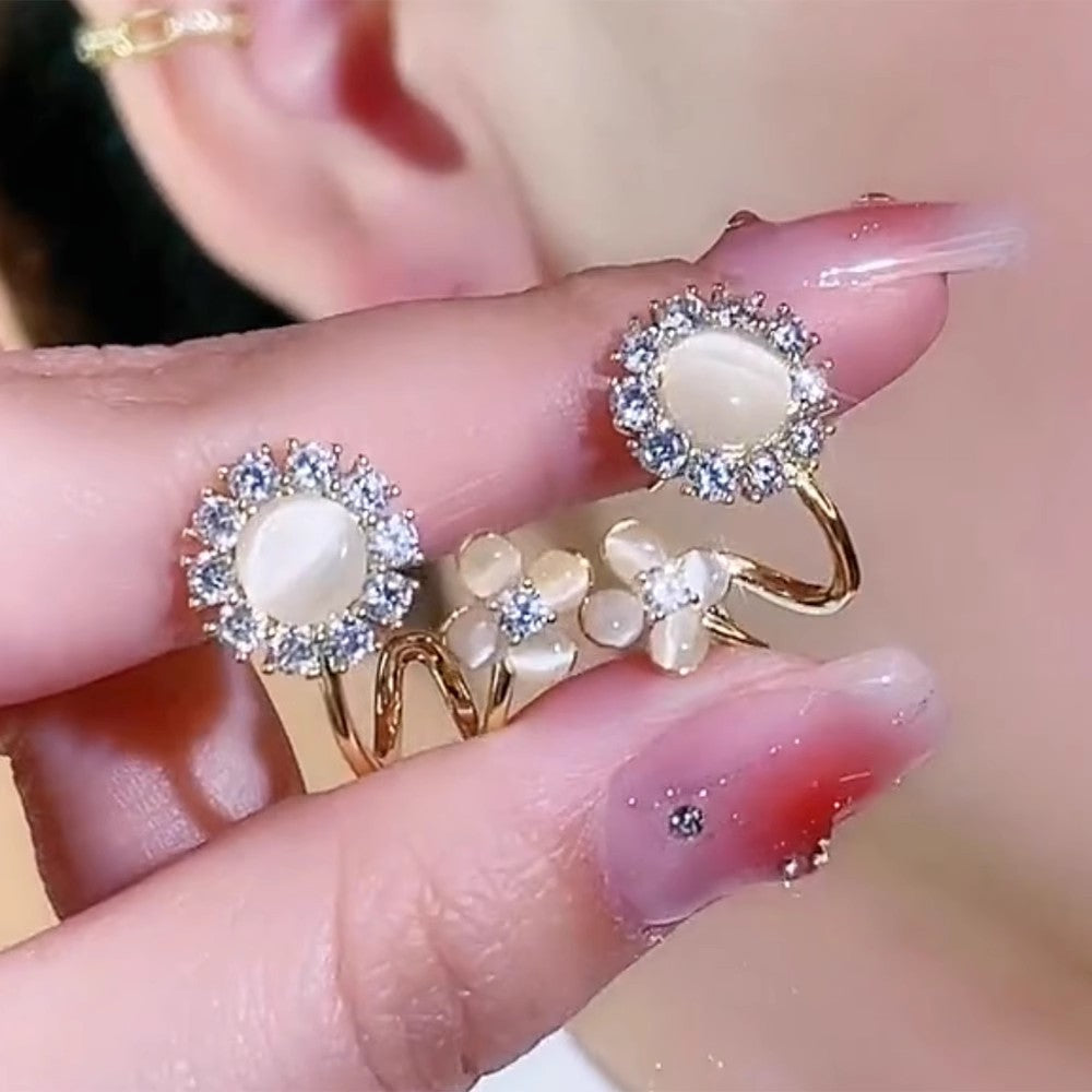 Luxury fashion floral earrings - unique studs, geometric ear cuffs, and accessories featuring geometric floral design details