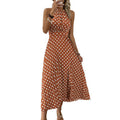 Xibo women's clothing  spring/summer fashion cross-border printed polka dot round neck maxi dress