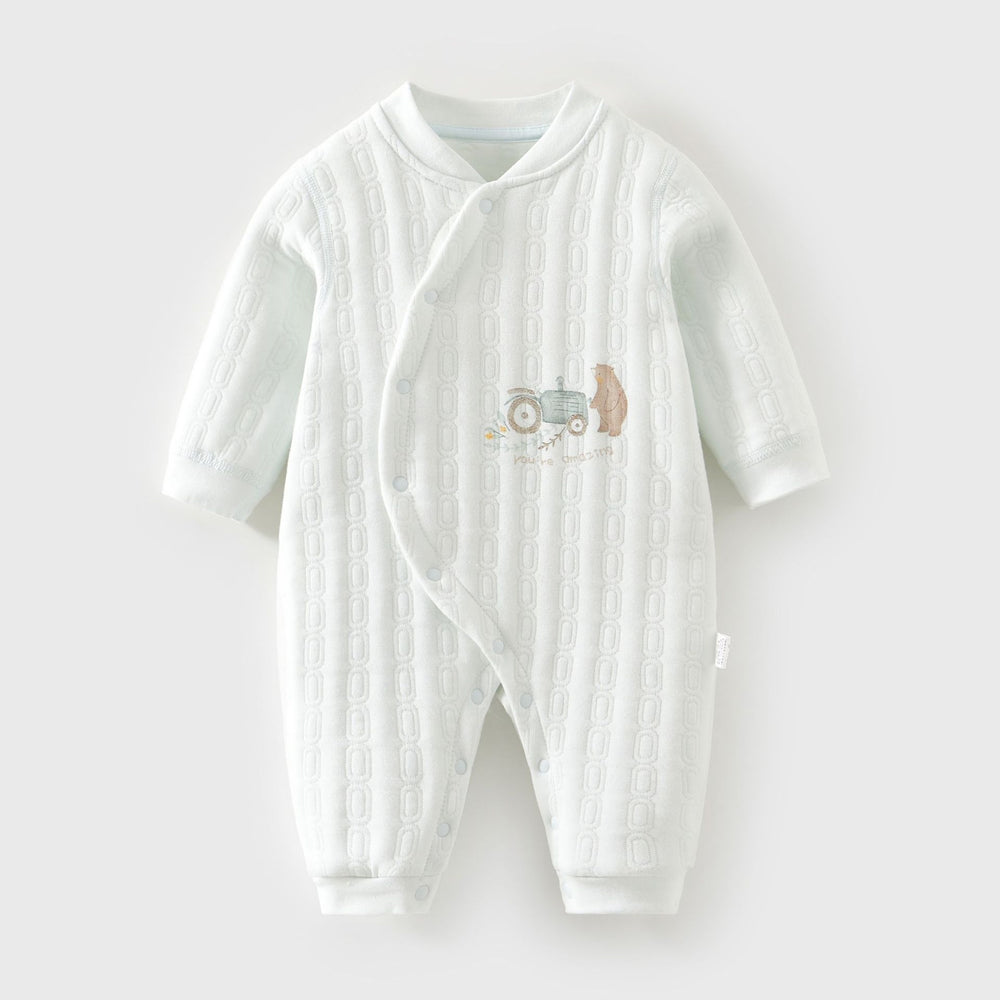 Babibele baby onesie - pure cotton, warm, newborn clothes, quilted romper, baby bodysuit, sleepsuit (unisex)