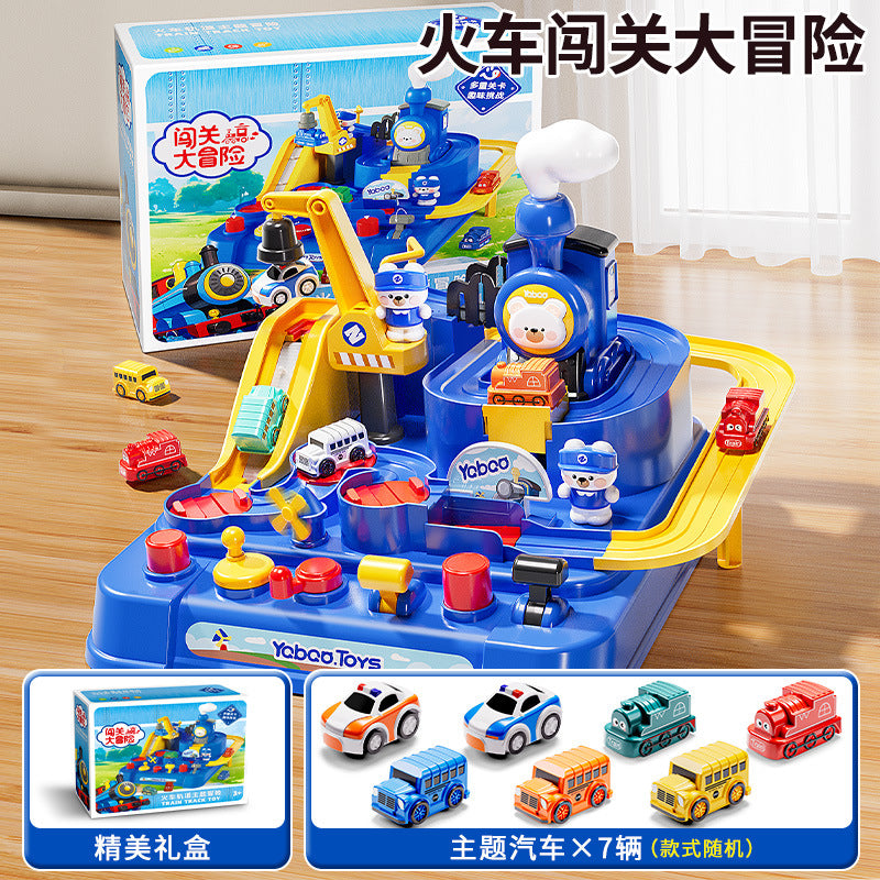 Car adventure challenge: kids' toy cars, trains, rockets, parking garage - educational birthday gift for baby boys