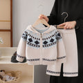 Kidssweater fair island sweater christmas wear sweateroutwear women's fall and winterloose lazy cardigan hooded suit