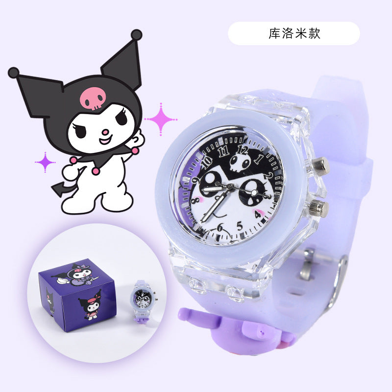 Kids' watch for girls - time-only, waterproof, drop-resistant, cute cartoon design, luminous, elementary school girl's analog-digital watch