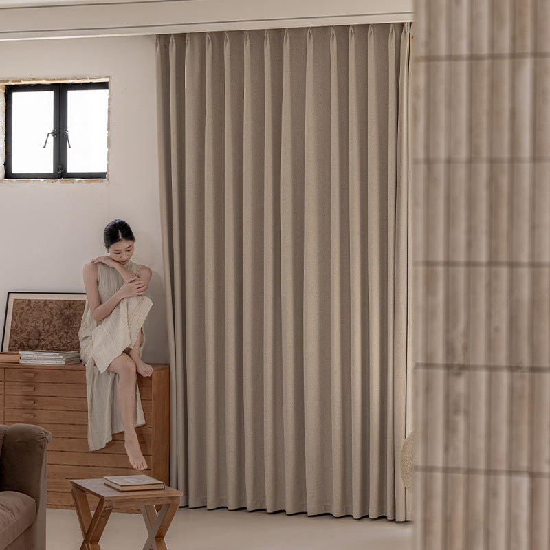 New double-sided chenille cotton linen blackout curtains - premium style for bedroom, living room, balcony - vintage-inspired ready-made curtain fabric