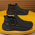 2025 spring new trendy men's anti-slip workwear versatile high-top zip-on slip-on chunky sole casual shoes