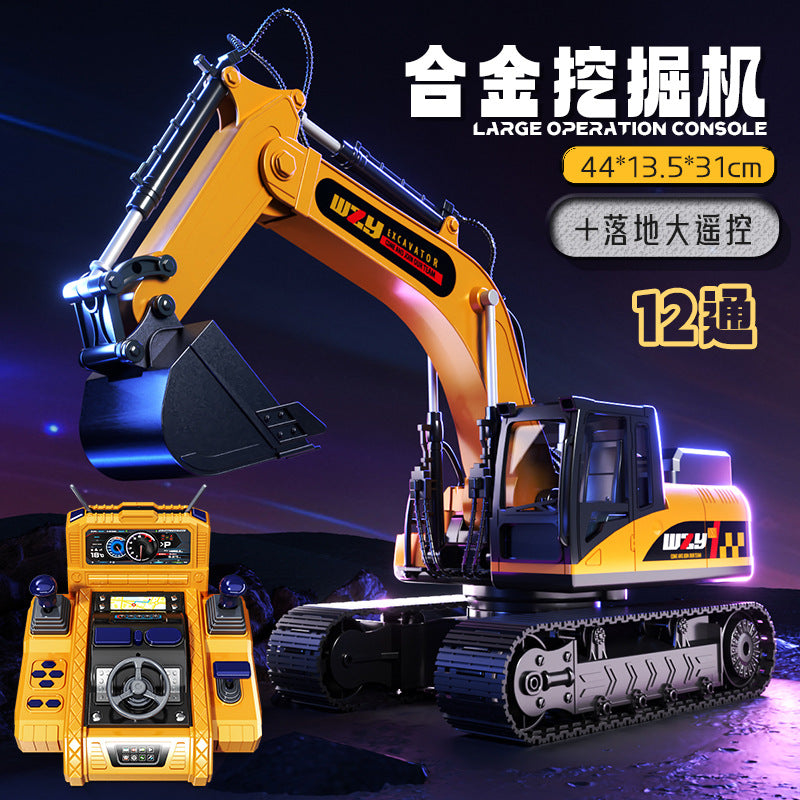Wholesale hot-selling extra-large remote control multifunctional control console light & music excavator - big toy for boys' construction vehicles