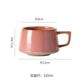 Vintage japanese-style stoneware office afternoon tea milk coffee mug - unique ceramic mug, teacup, wide-belly water cup
