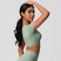New arrival: barely-there feel, high-intensity compression yoga top. brushed fleece, built-in bra, quick-dry running & workout top for women