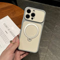 Suitable for contrasting color skin feel rotating magnetic holder apple 17 mobile phone case iphone18promax anti-fall hard case 16