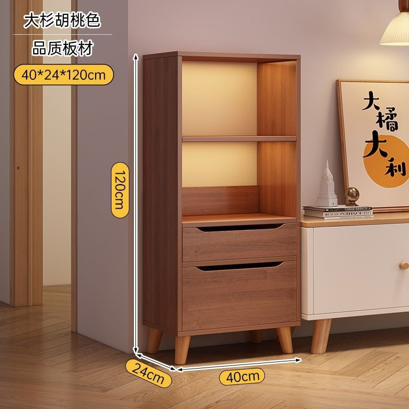 Bookcase for home standing cabinet bookshelf floor-standing storage rack living room storage cabinet small narrow cabinet dust-proof storage cabinet storage cabinet