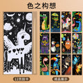 Scratch art paper - diy hand-painted scratch art - creative castle & dazzling night scene - stress relief art scratch paper