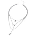 Wholesale alloy diamond-studded letter pendants, european and american cross-border jewelry, multi-layered fashion design heart necklaces for women